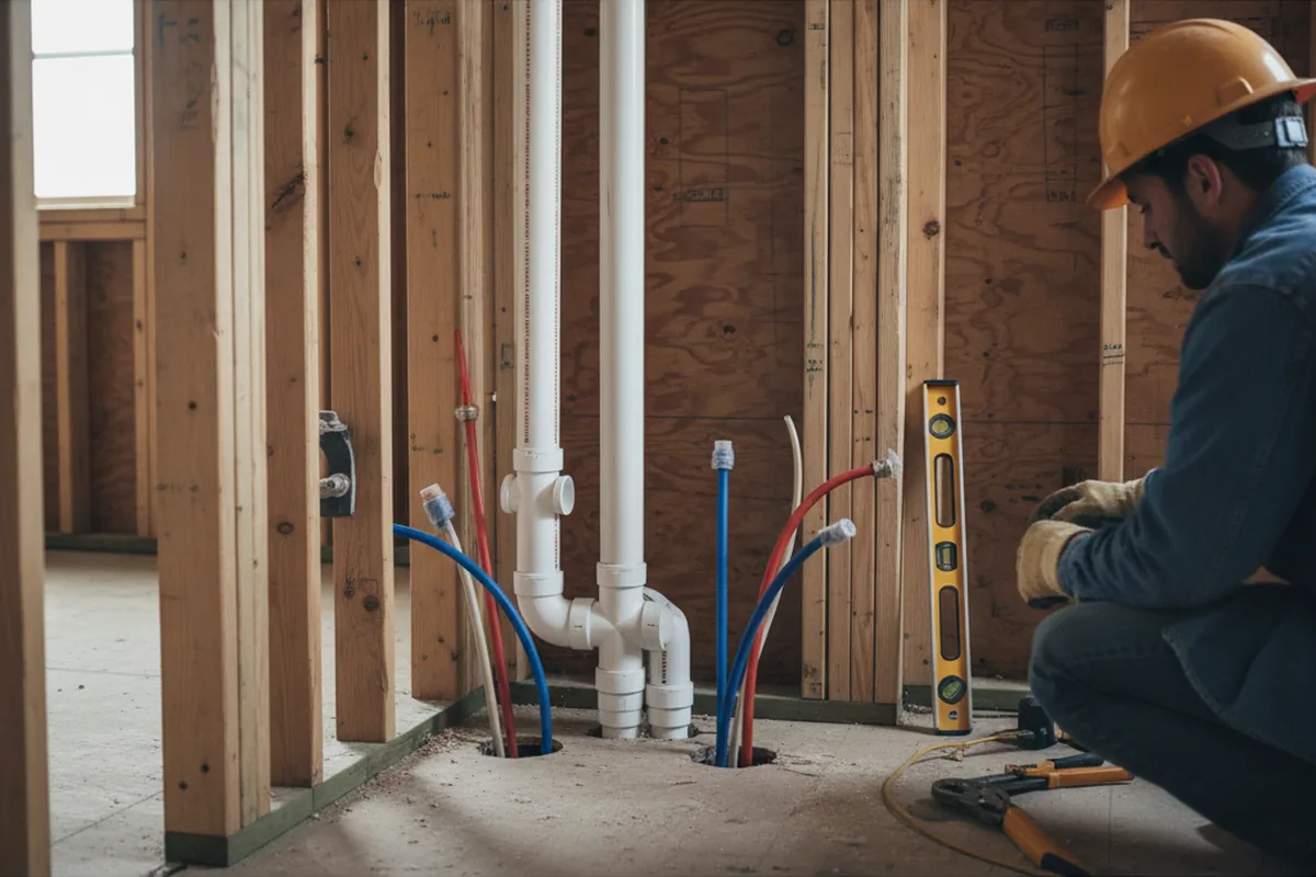 Drain and supply rough-in during Drain Cleaning in Bowmansville